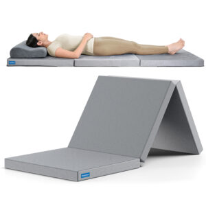 HOSPIKART Folding Mattress Single Bed - Premium Foam - 3-Fold, Portable & Compact Design 2.5 inch Single PU Foam Mattress (L x W: 75 inch x 28 inch)