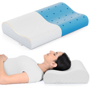 HOSPIKART Cool Gel Memory Foam Cervical Pillow for Neck & Shoulder Pain