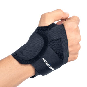 HOSPIKART Wrist Support Band with Thumb Loop Wrist Support (Black)